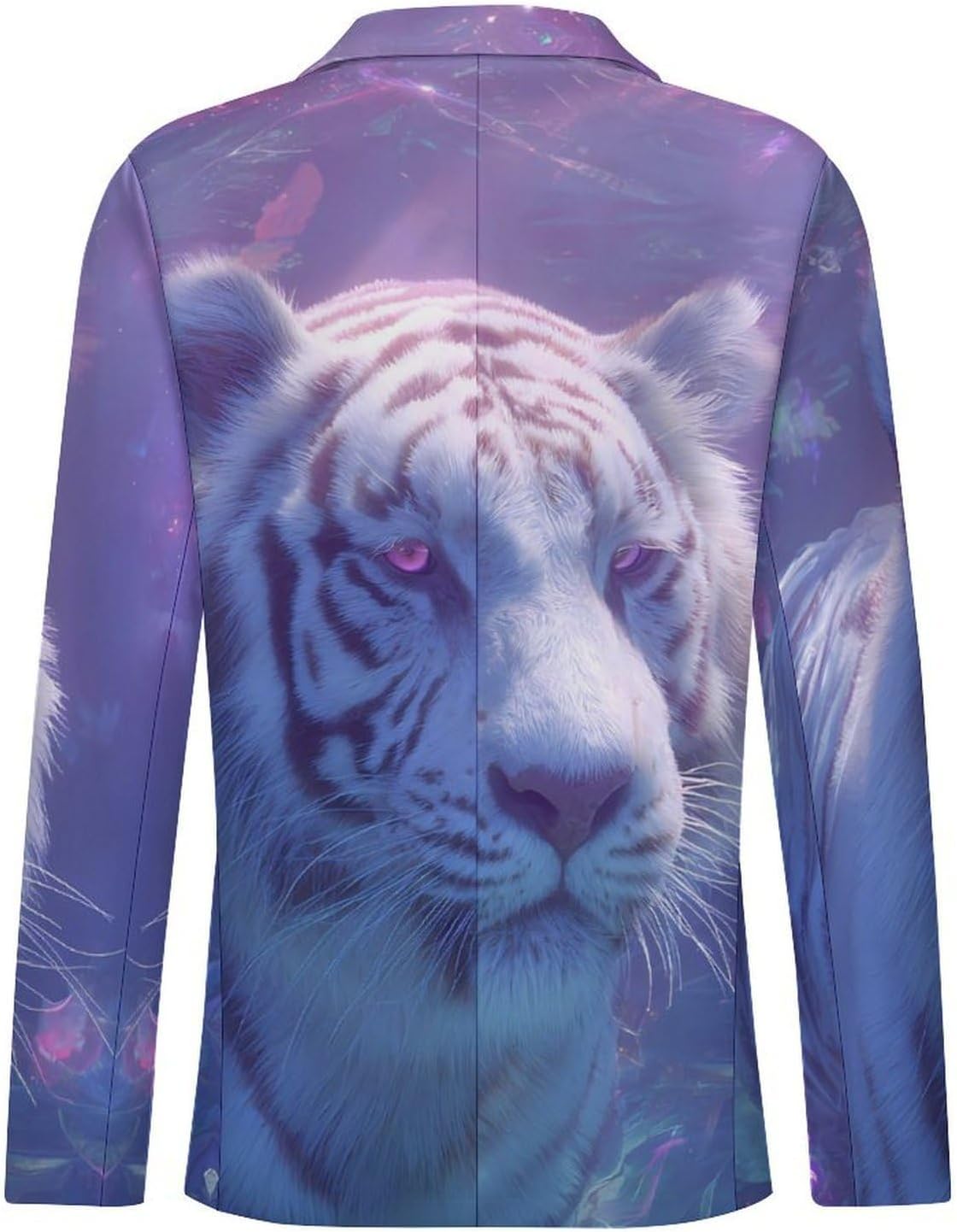 Neon Tiger Colorful Lights Suits Blazer for Men Buttons Jacket Coat Business 6X-Large