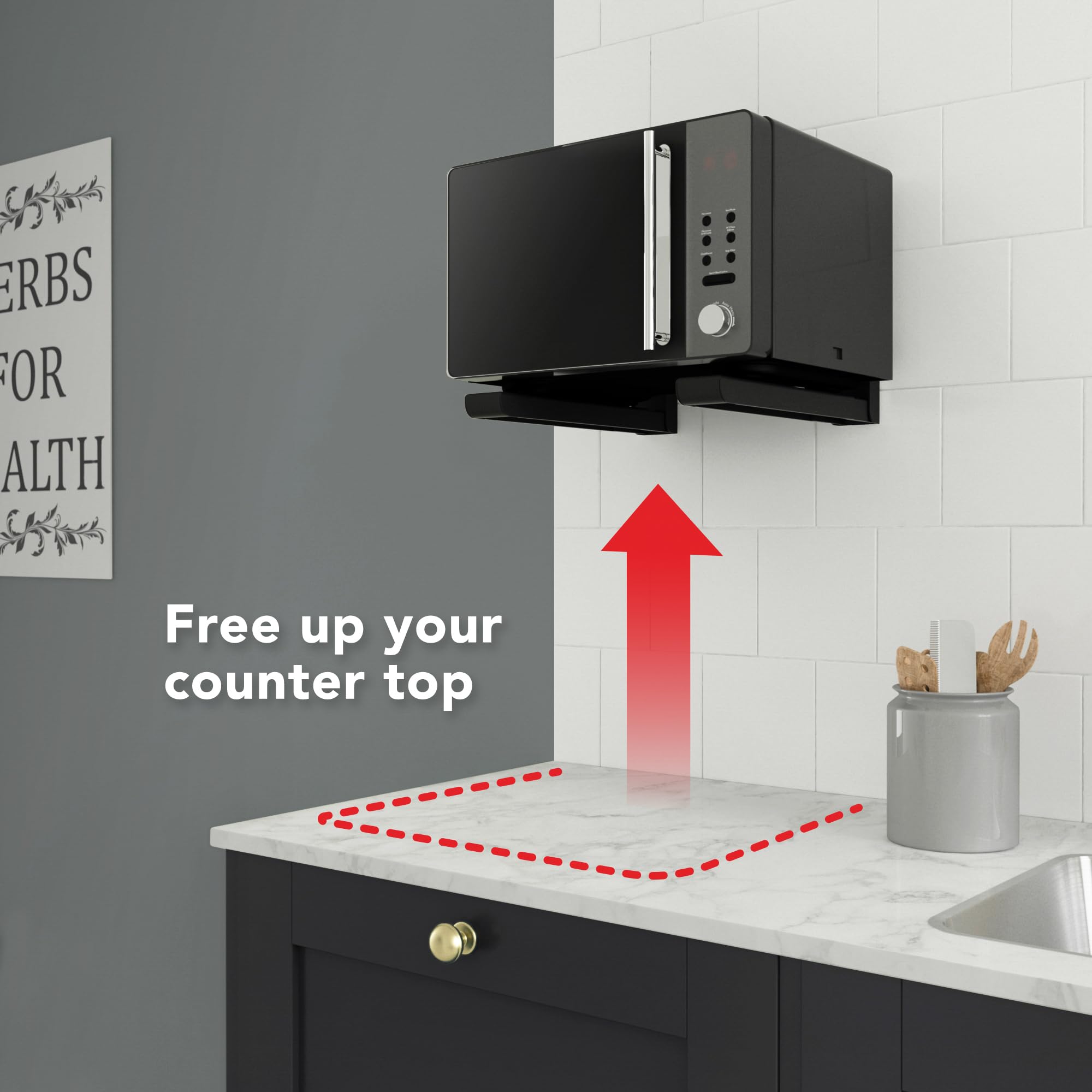 AVF EM60B-A Universal Wall-Mounted Microwave Brackets (Set of 2), Black — Amazon image 4