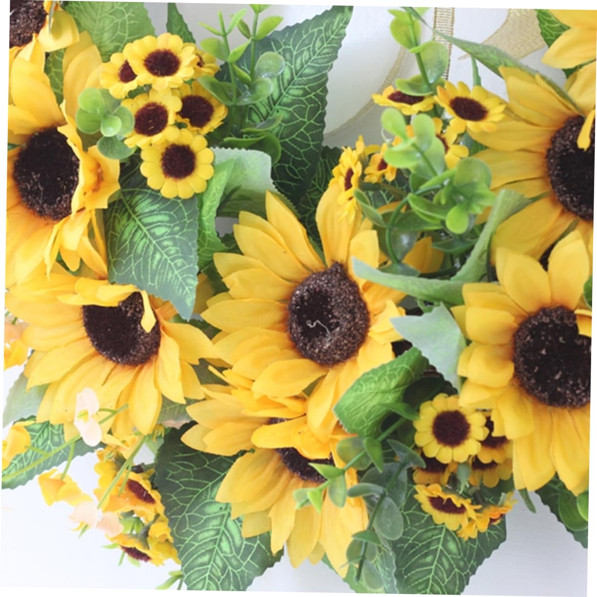 Garneck 1pezzi Ghirlanda Da Porta Con Girasoli Decorazione Per Porta d Ingresso Ornamento Giallo Con Fiocco Adatta Per Soggiorno Sala Lettura Camera Da Letto e Sala Giochi