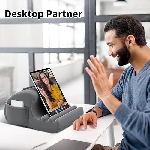 Miniatura 4 de CreaDream Soporte de almohada para tablet, soporte para tablet para cama, regazo y escritorio con 3 ángulos de visión, almohadilla suave compatible