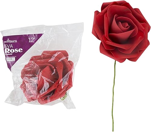 Miniatura 8 de Rosa de espuma artificial EVA de 12 pulgadas de tacto suave al tacto con tallo, simulación de color sólido, manualidades, boda, fondo de pared,