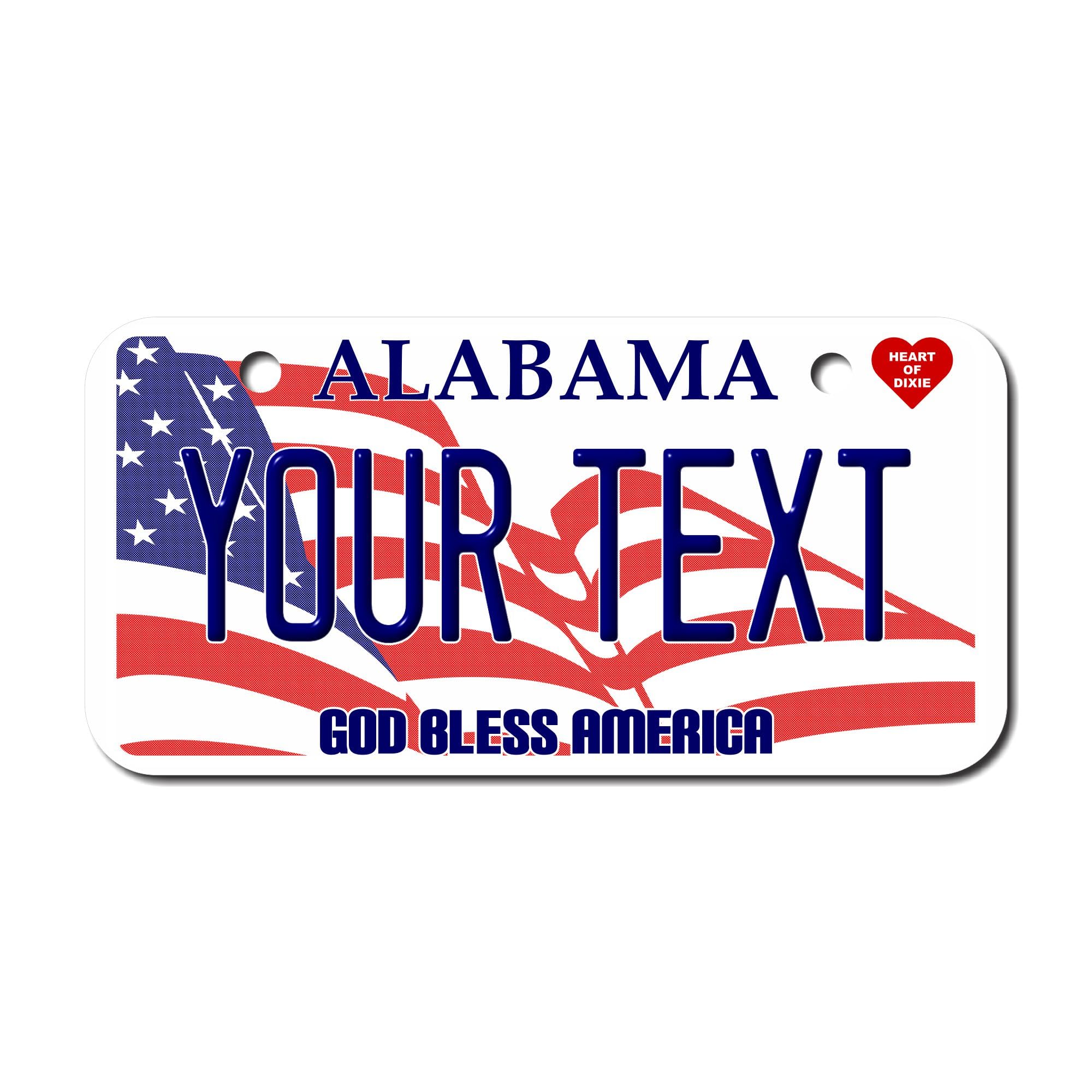 TEAMLOGO Personalized Alabama Novelty License Plate - Size 3