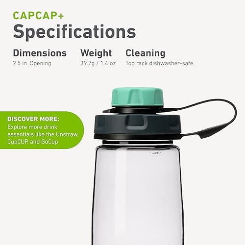 Vista 26 de humangear capCAP+ Convierte aberturas de boca ancha Seguro fácil de abrir Material seguro para alimentos Tapa de accesorio para botella