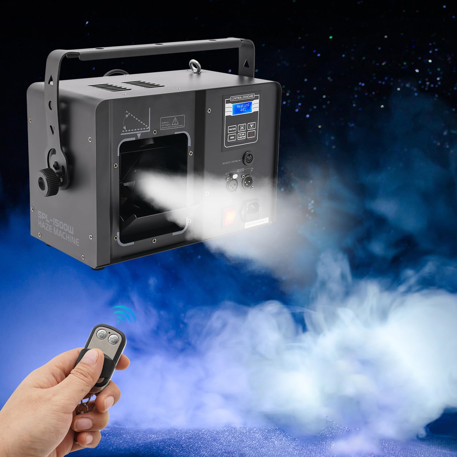 Fog Machine Professional Portable Smoke Machine with Remote Control for DJ Stage Halloween Party Wedding 1500W Christmas