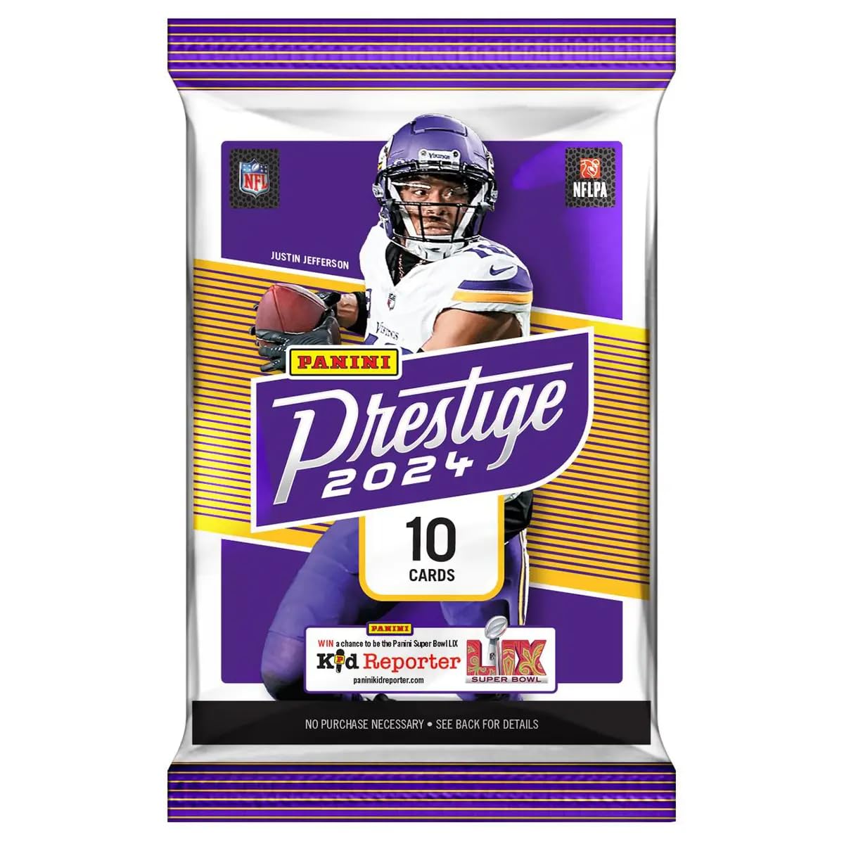 2024 Panini Prestige Fußball-Sammelkarten-Einzelhandelsbox (24 Packungen pro Box, 10 Karten pro Packung)
