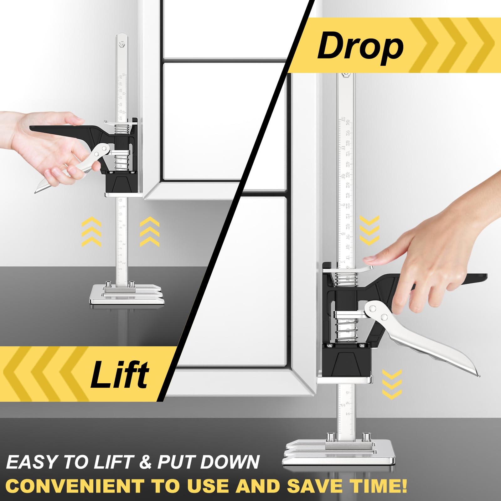 Verstellbare Wagenheberständer, 2 Stuks Werkbesparende armkrik, Handgereedschaplifter met Schaal Hefhoogte 23,6'', Hand Lifting Jack Tool Hefcapaciteit 360lbs
