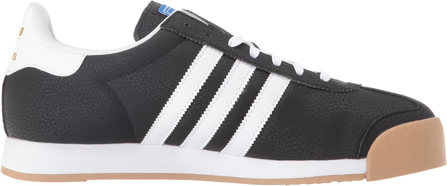 adidas Men's Samoa Retro Sneaker Running Shoe, Black/White/Metallic/Gold, 12 M US