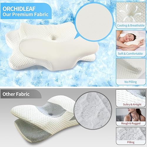 Miniatura 3 de Almohada cervical para el cuello, almohada para dormir de lado para aliviar el dolor, almohadas de espuma viscoelástica para dormir, almohada