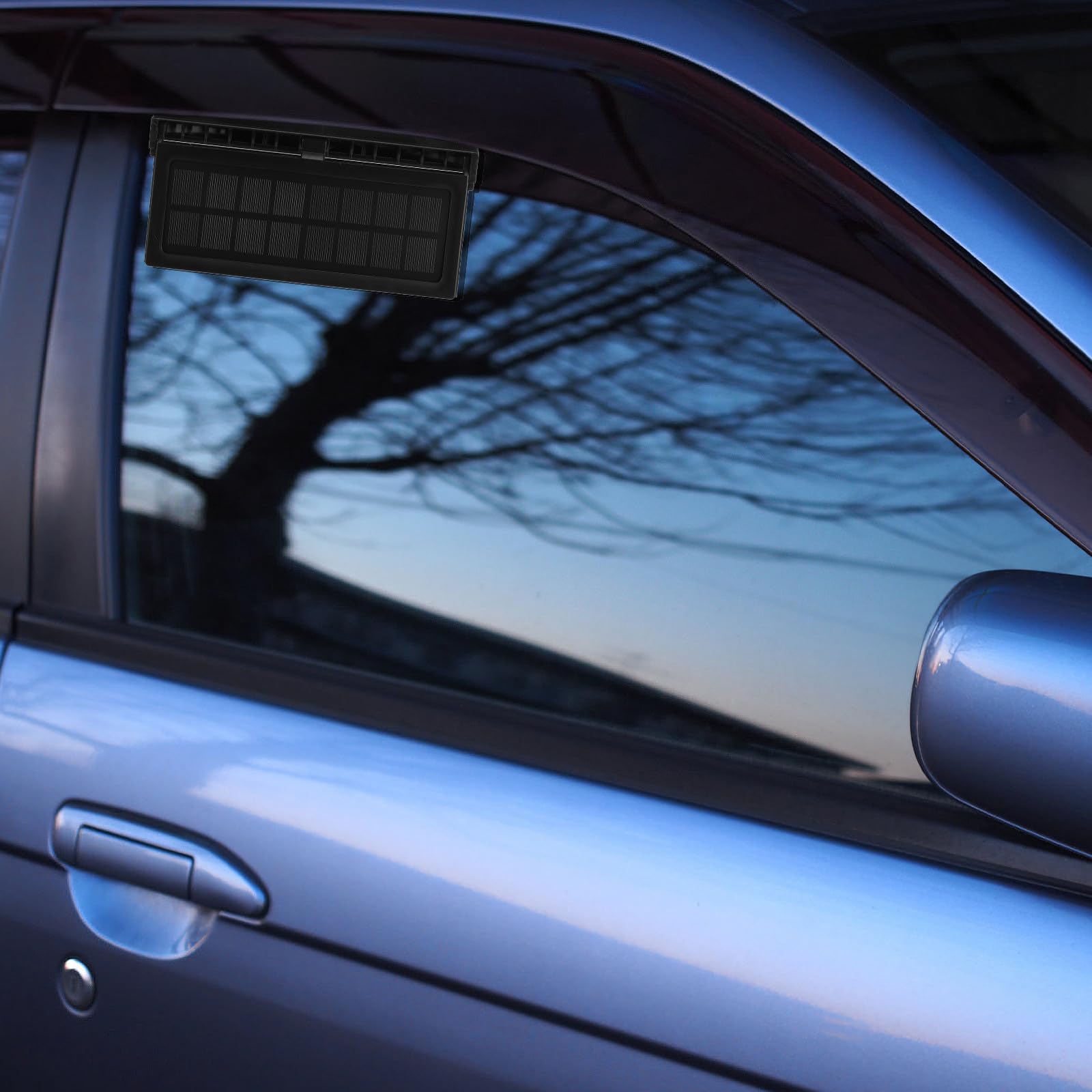 Ventilador Solar de Ventana para Coche Abs Negro Triple Diseño