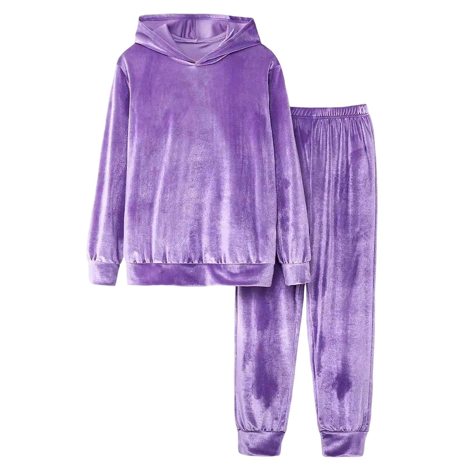 Generisch Tuta da donna in velluto, elegante, con cappuccio, da jogging, 2 pezzi, a maniche lunghe, con cappuccio, da jogging, da allenamento, per il tempo libero