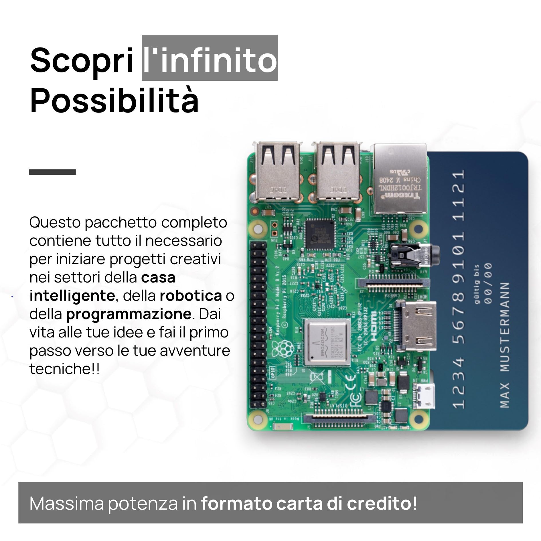 db-tronic Raspberry Pi 3 B 1 GB Starter Kit | 64 GB | Alimentatore | Alloggiamento | cavo HDMI 1 m | Lettore USB | Dissipatori | ideale per Home Assistant e la smart home