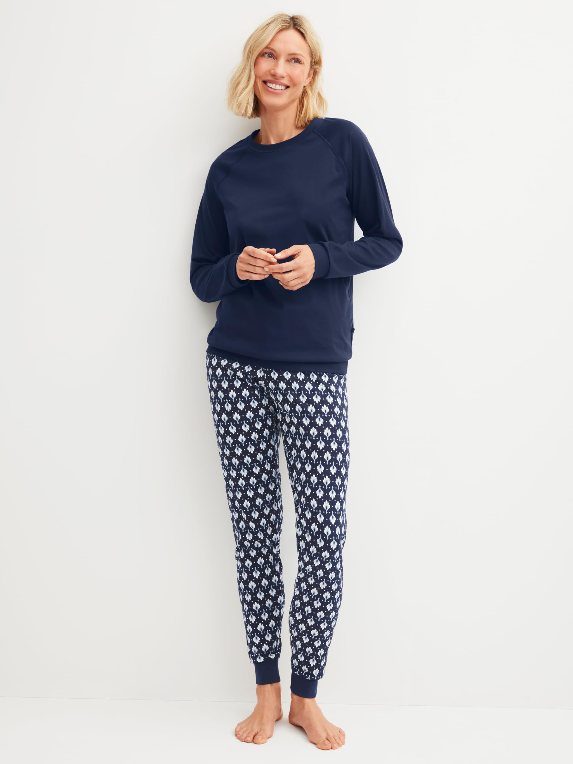 CALIDA Daylight Dreams 3/4-Pyjama Damen, aus 100% Baumwolle | Schlafanzug aus 100% Baumwolle, pflegeleicht, für empfindliche Haut