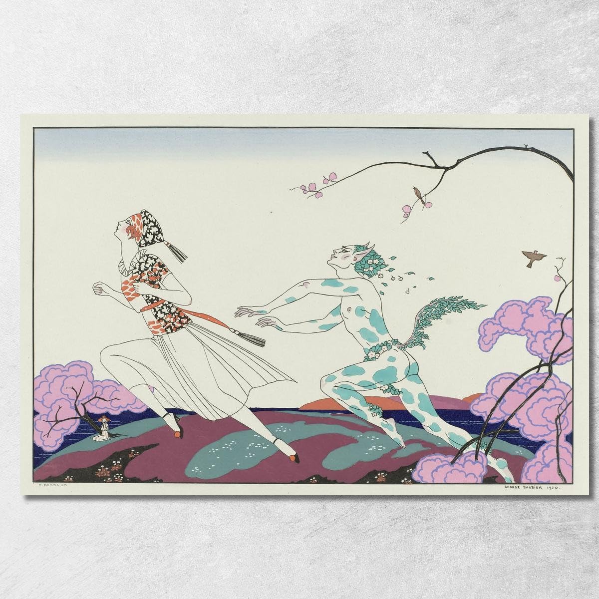 Toile Fine Art Après-midi par Fauno George Barbier gbb126 grand format encadré
