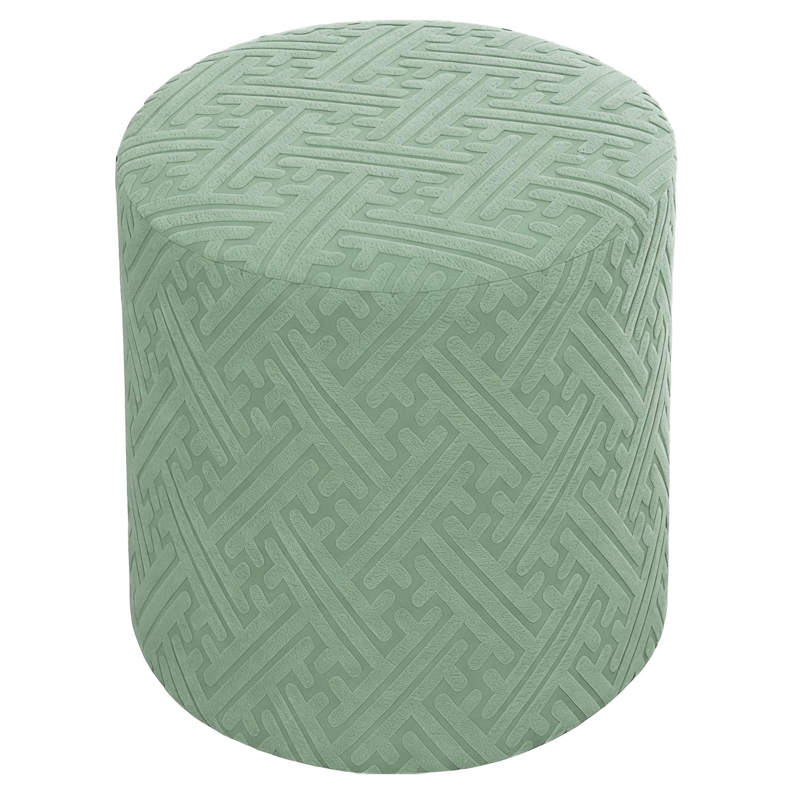 QUARKZMAN Funda Redonda Otomana Funda Elástica Otomana Adecuada Diámetro 10"-13" Fundas para Reposapiés Antideslizantes con Base Elástica Protector para Muebles De Dormitorio.