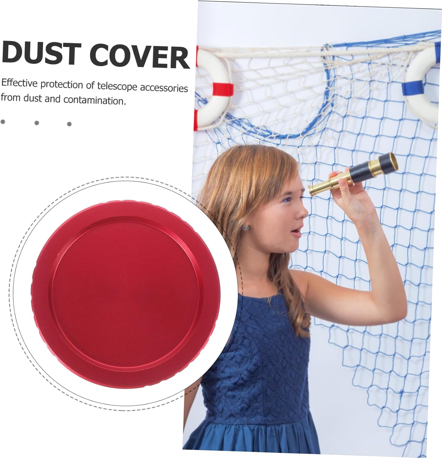 Astronomical Telescope Eyepiece Cover Threaded Aluminum Alloy Red Cap