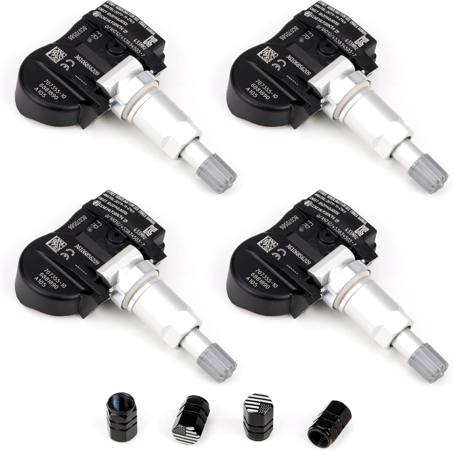 TPMS Tire Pressure Monitoring System Replacement Sensor OE 36106856209 433MHz Preprogrammed Tire Pressure Sensor Compatible with Mini Cooper,Set of 4