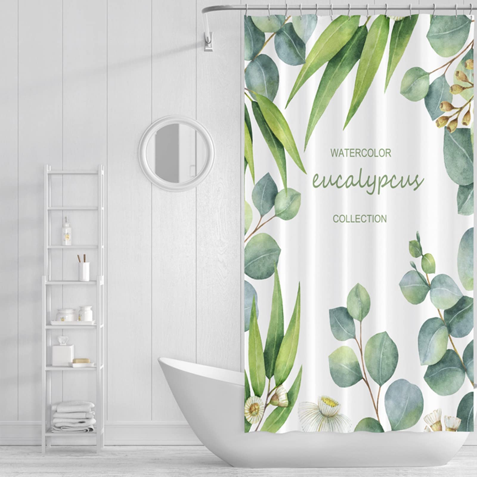 Rideau de douches imprimé plantes fleurs KnSam imperméable salle de bain 120x180