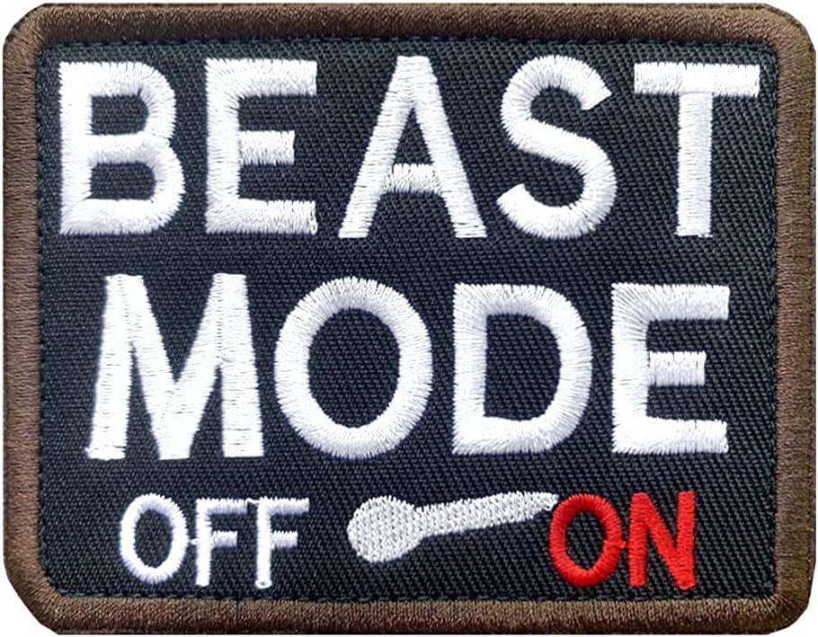 Antrix Beast Mode On Military Badge Emblem Patch Tactical Funny Hook and Loop Patches-3.5x2.75