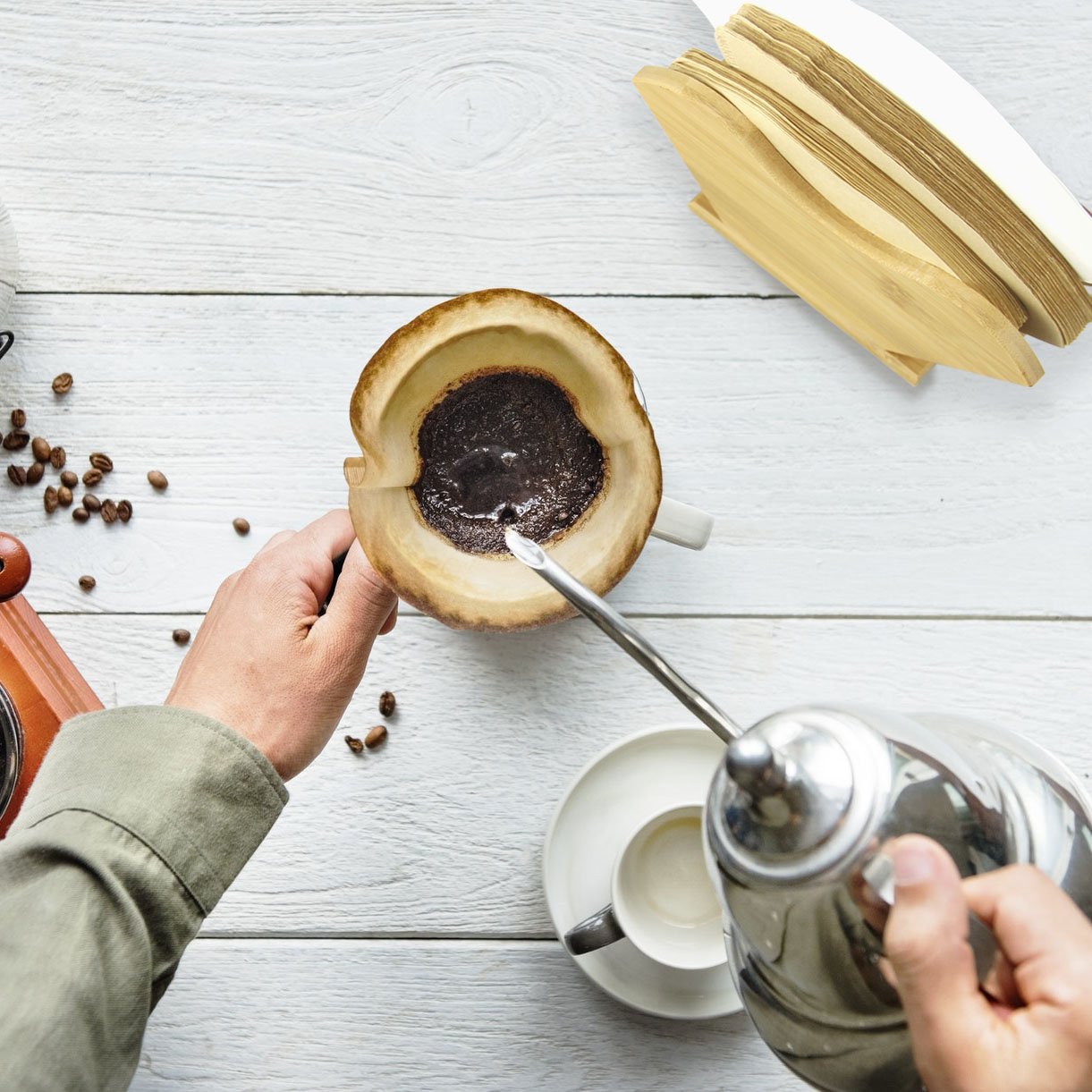 Porta carta filtro caffè in bambù - Taglia 4, Tipo Italia