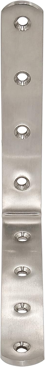 WEBI L Brackets Corner Bracket,90 Degree Stainless Steel Corner Brace- 8 Packs 4 mm Thick 6" X 6",Heavy Duty Shelf Brackets Right Angle Bracket for Shelf, Wood, Furniture, Brushed Nickel
