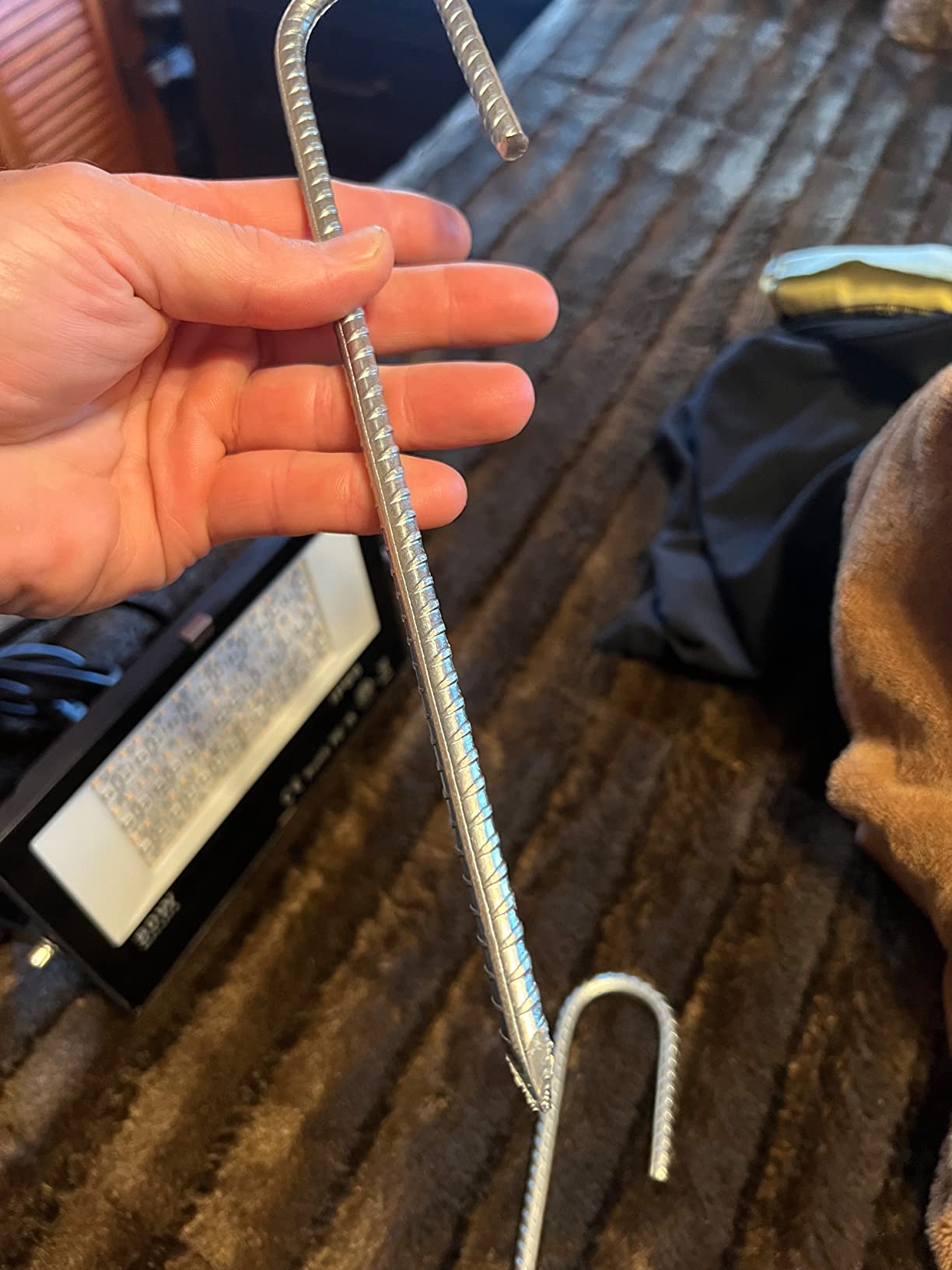 4/mo Finance Rebar Stakes J Hook Extra Heavy Duty,【12 inch Long Enough】1/4 inch Rust Proof