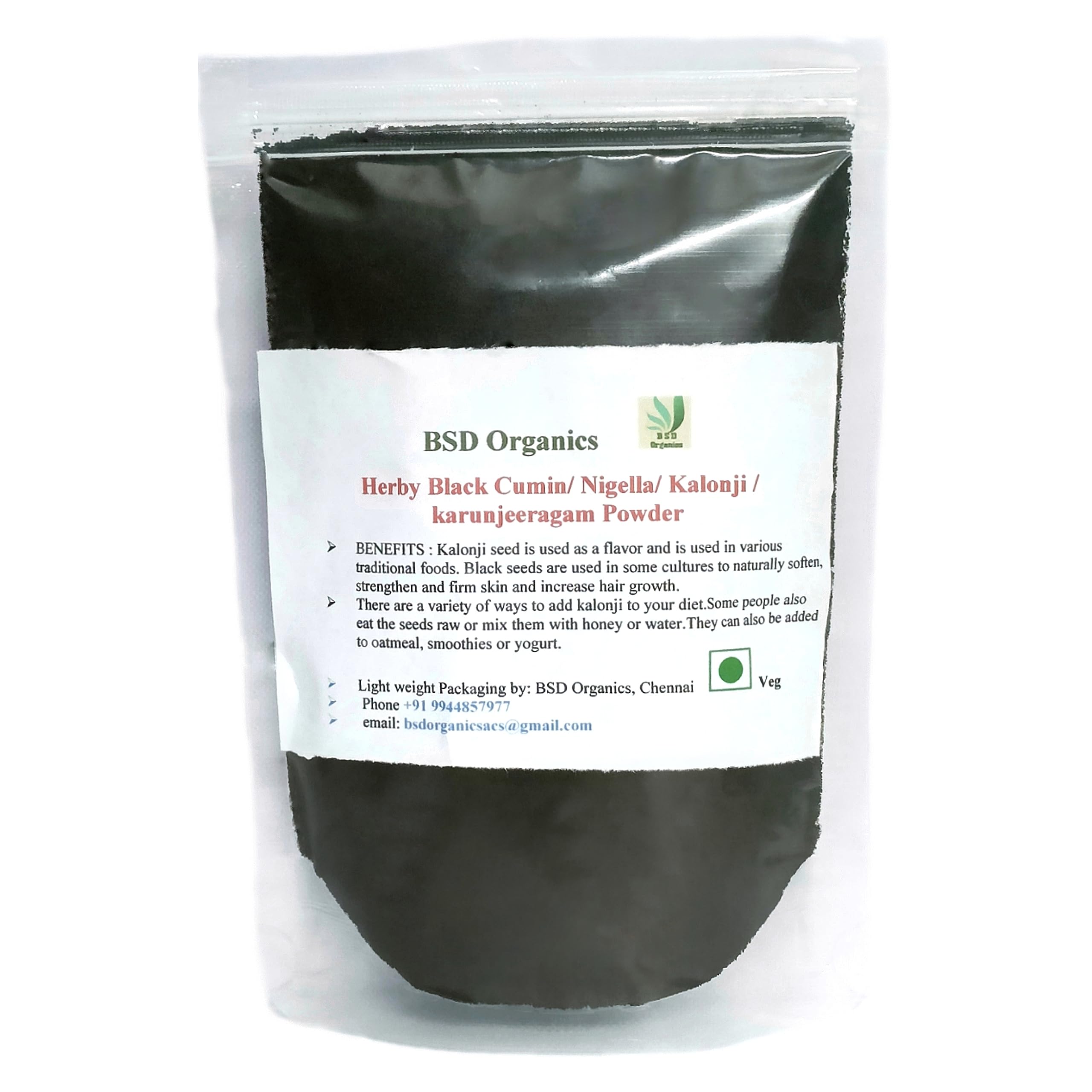 BSD Organics Herby Black Cumin/ Nigella/ Kalonji / karunjeeragam Powder - 50 G (B07RXKMGQT) Amazon Price History, Amazon Price Tracker