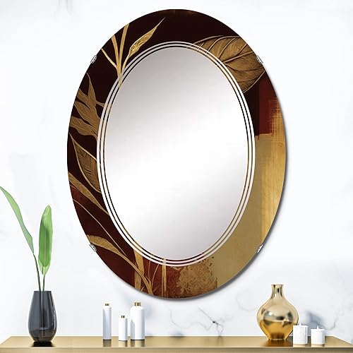Miniatura 7 de DesignQ Terra Cotta - Espejo de tocador con hojas de chocolate en V, espejo de baño, espejos de pared para sala de estar, dormitorio, espejo