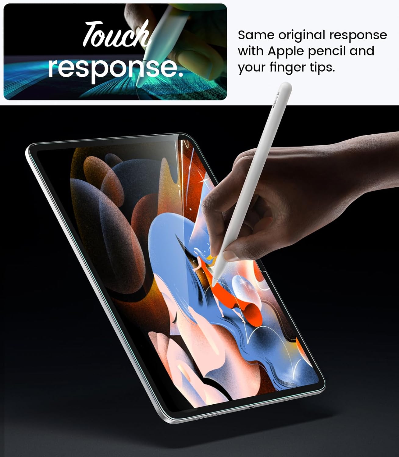 EZ-GLAZ-2 Pack for iPad Pro 13 Inch Screen Protector M5/M4 (2025/2024), Military-Grade Shatterproof, 9H+ Tempered Glass with Installation Box, Anti-Scratch, Apple Pencil Compatible, HD Clarity, Bubble Free