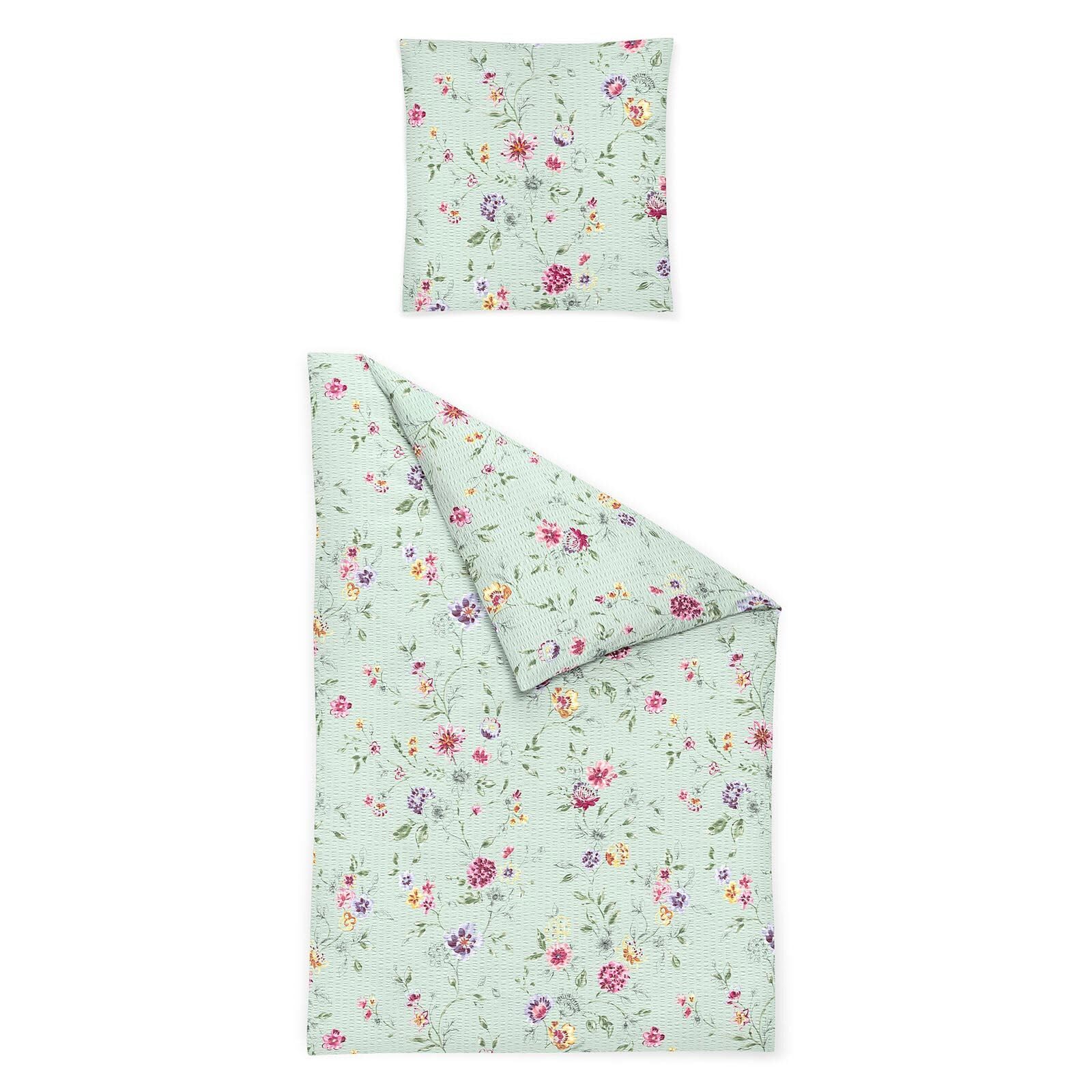 Traumschlaf Bettwäsche Wildblumen – Seersucker, 2-teilig, bügelfreie Qualität