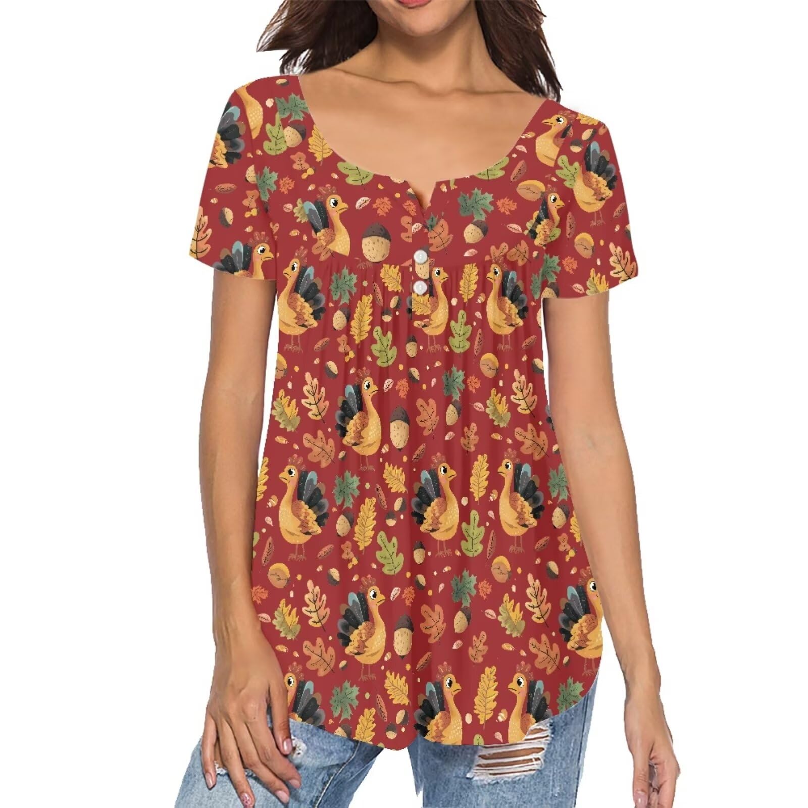 Binienty Casual Women's Tops Summer Short Sleeve T Shirts Hide Belly Tunic Comfy Dressy Blouses Leggings