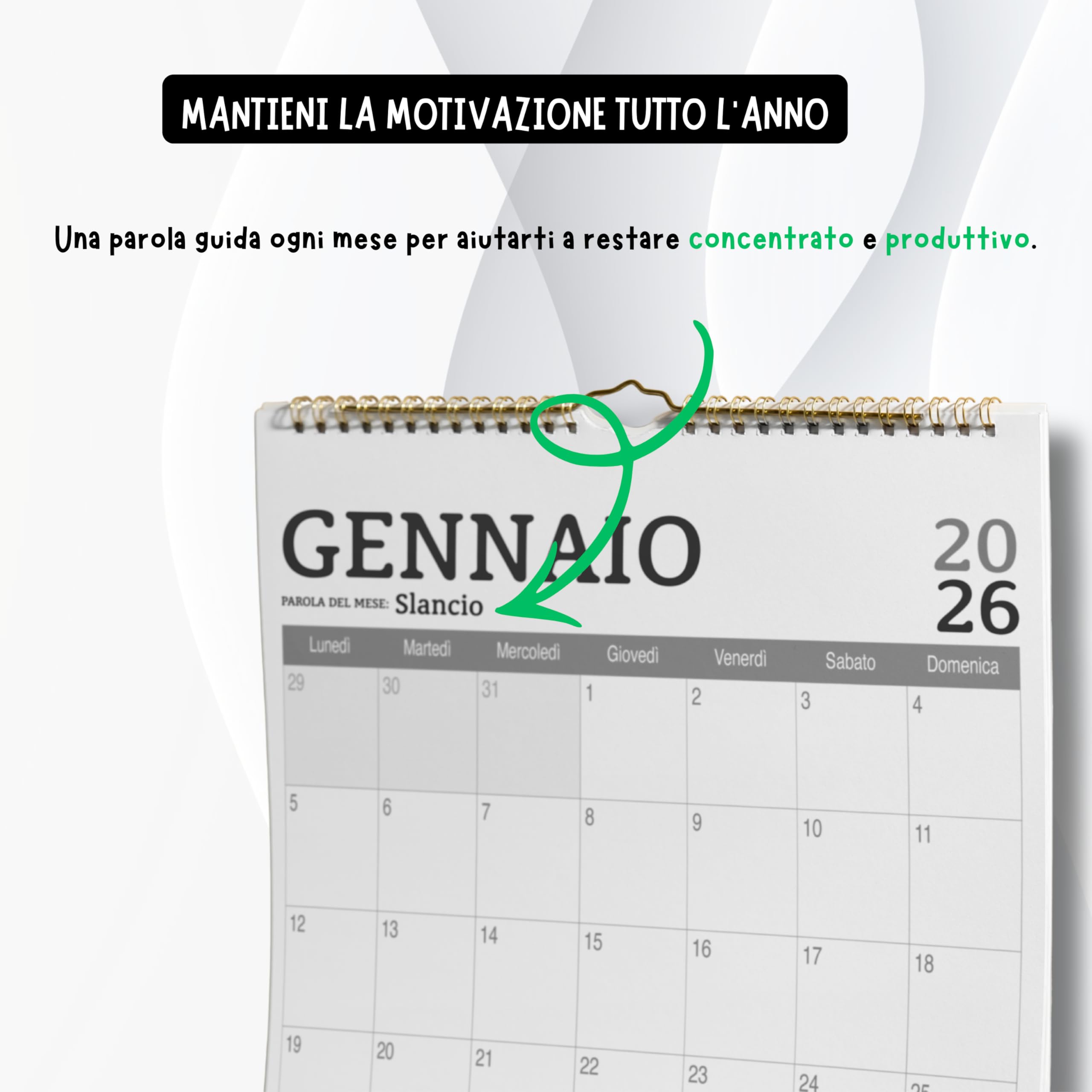 Calendario 2026 da Muro Italiano con 14 Mesi, Novembre 2025 - Dicembre 2026, Calendario da Parete 2026 con Spazi per Scrivere e Design Minimal