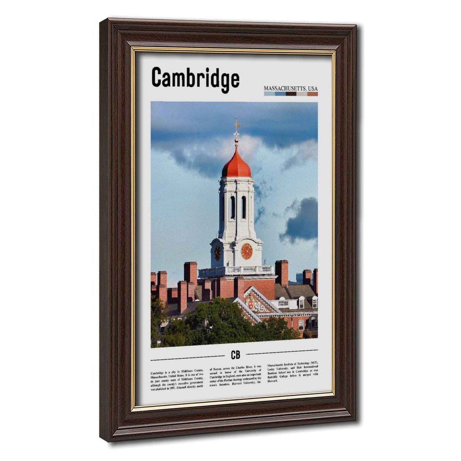 Wcyb Mokume Gane Frame Cambridge Massachusetts The United States Of America Scenery Travel Prints Posters Canvas Deco Paintings Wall Art For Office Living Room Hangable Fram