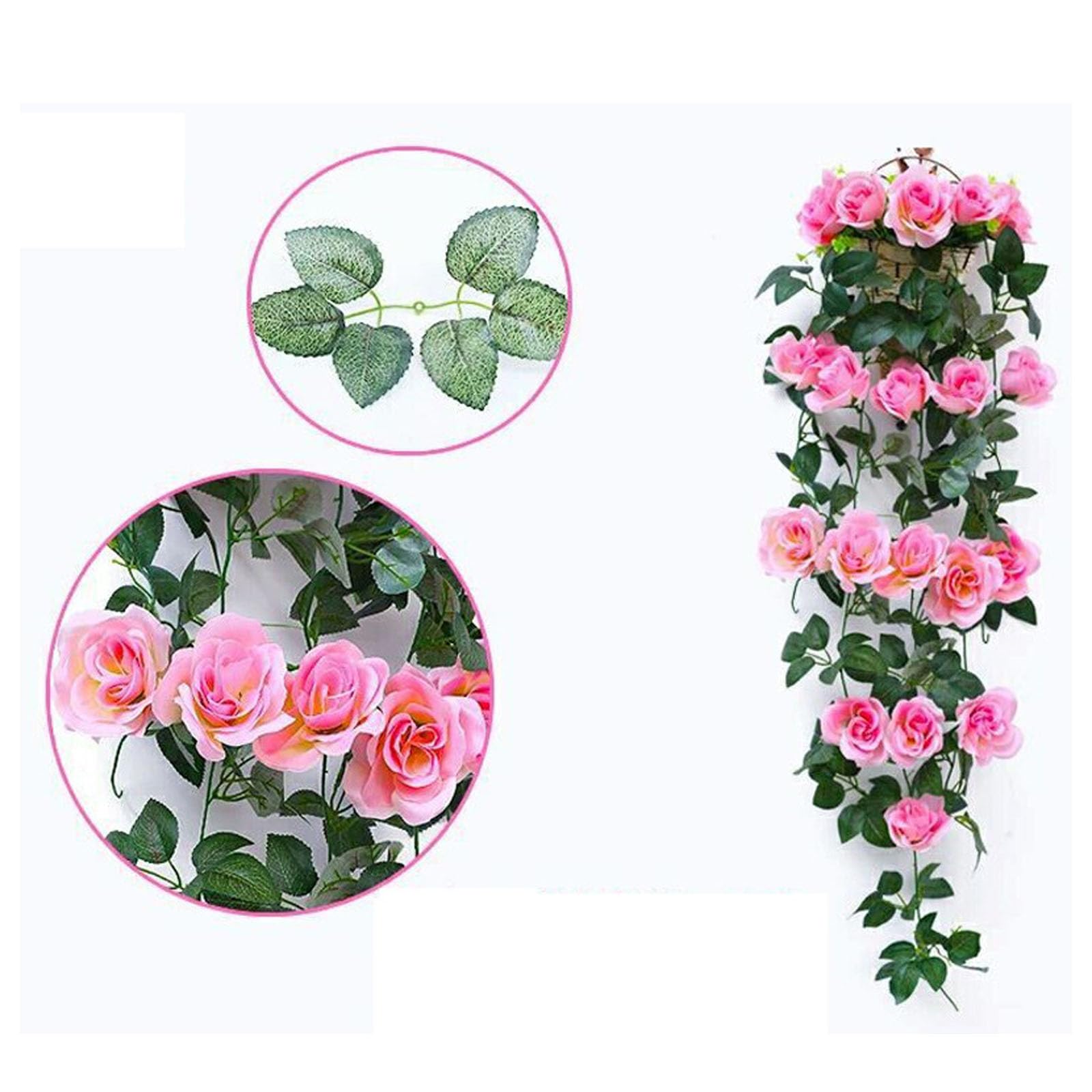 Künstliche Blumen Hängende Pflanzen Set 6 Stück Gefälschte Hängepflanzen für Haus Bauernhaus Indoor Veranda und Garten Dekoration Hängende Simulation Pflanzen für Draußen Haus Garten Wanddekoration