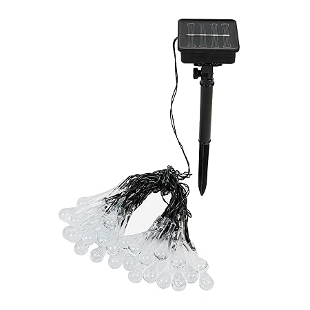 Lexton Decorative Solar Water Drop/Fairy LED Light | 30 LED, 8 Flashing Mode, On/Off | 600 mAh Inbuilt Rechargeable Battery, IP65 Waterproof | Suitable for Garden, Yard, Lawn (Pack of 1, Warm White)