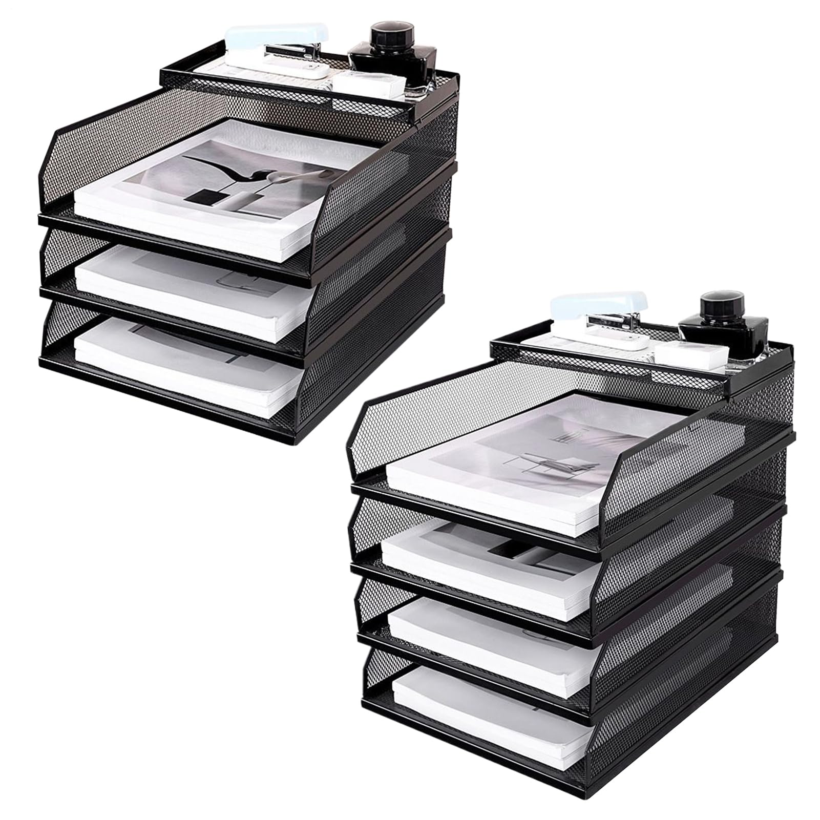 Organizador de Escritorio Bandeja para Cartas Soporte Vertical Apilable