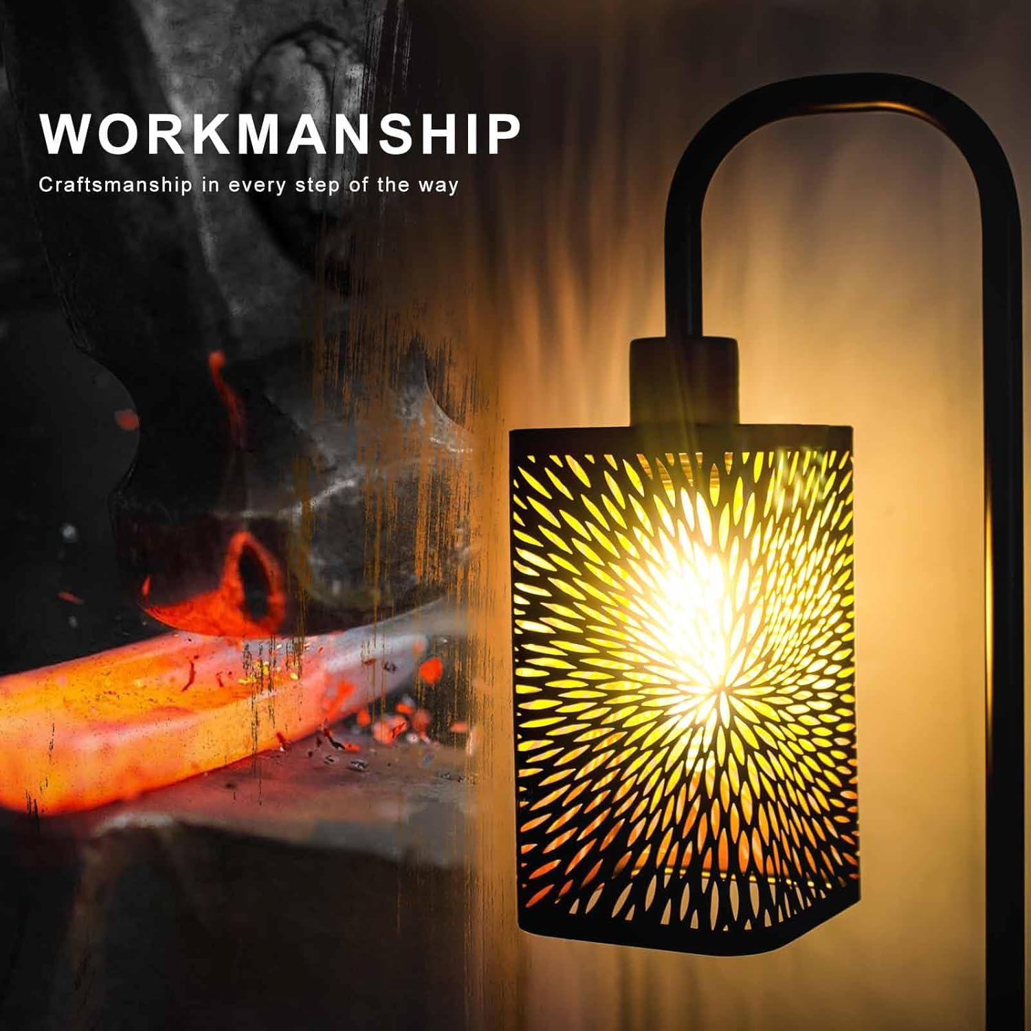 Lampa podłogowa do salonu, nowoczesna czarna lampa stojąca z rzeźbionym metalowym abażurem w kształcie fajerwerków, wysoka lampa podłogowa w stylu industrialnym z przełącznikiem nożnym do sypialni i