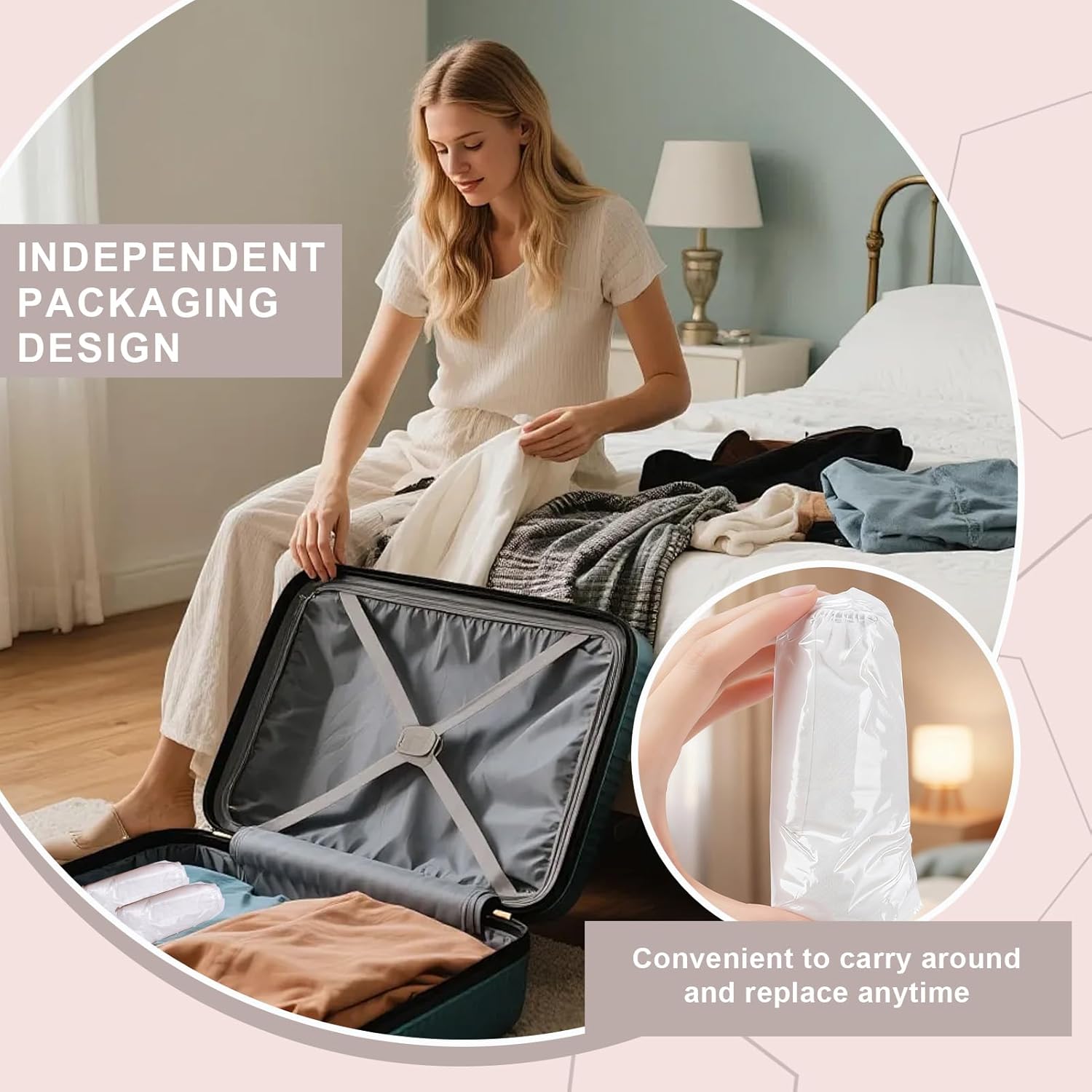 Rosvola Disposable Underwear, 50 Pcs Nonwoven Disposable Briefs Panties, Disposable Panties for Women, Women Disposable Underwear for SPA Sauna Travel, Individually Packed White - Image 6