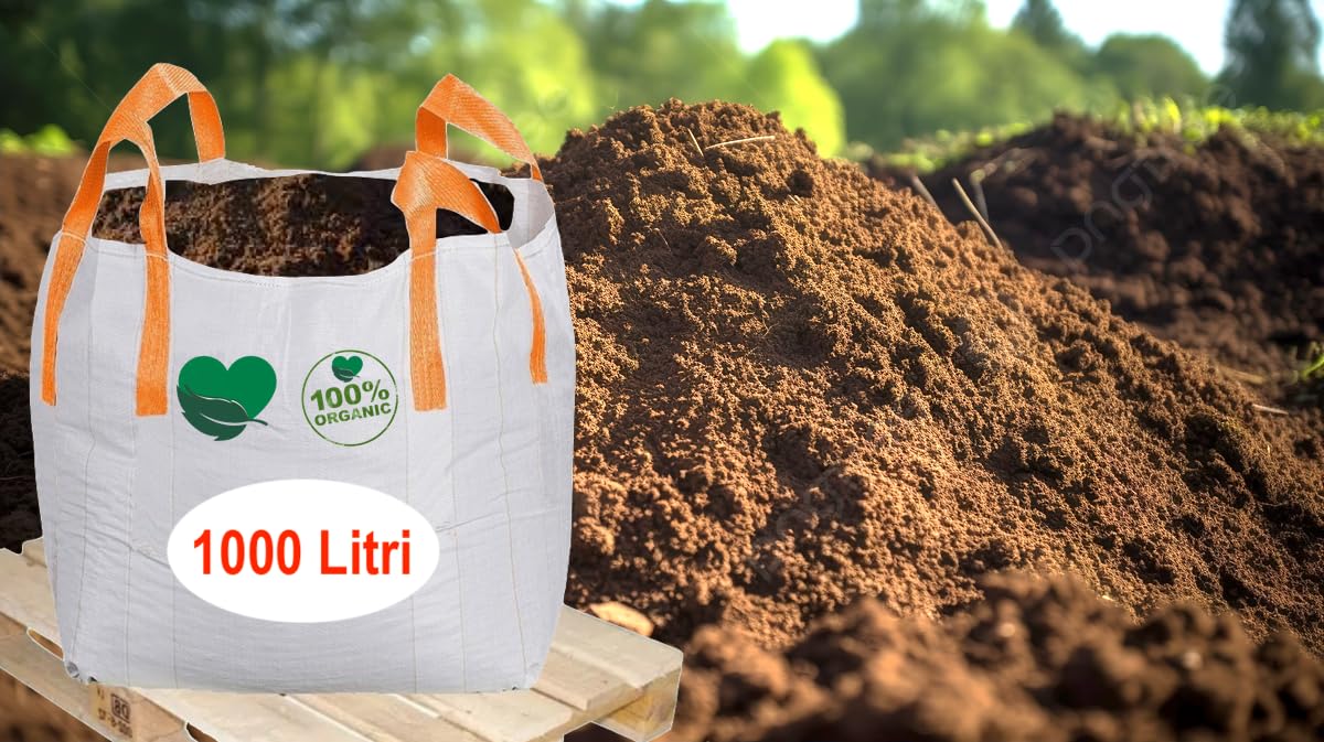 COMPOST Terriccio Prato erboso HUMUS, CERTIFICATO ai sensi del D.Lgs 75/2010 PRATO MANTO ERBOSO GIARDINO (1000 LITRI)