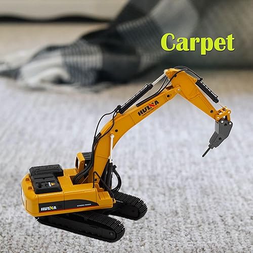 Miniatura 4 de Qcar Excavadora de taladro grande, juguetes de vehículos de construcción, camión de martillo hidráulico de aleación resistente, escala 1:40,