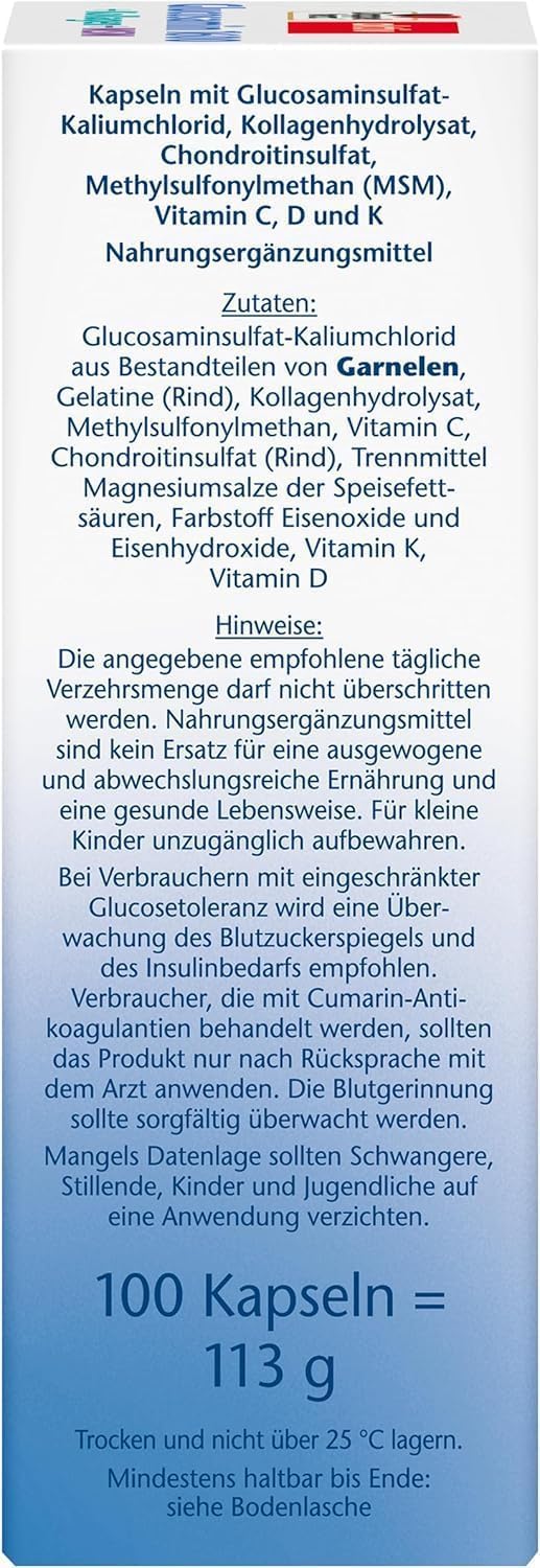 Doppelherz Glucosamin 1600 Kollagen MSM Vitamin C 1600 Mg Glucosaminsulfat-Kaliumchlorid 150 Mg Kollagenhydrolysat Als Tagesdosis 2 Kapseln - 100 Kapseln product thumbnail 5