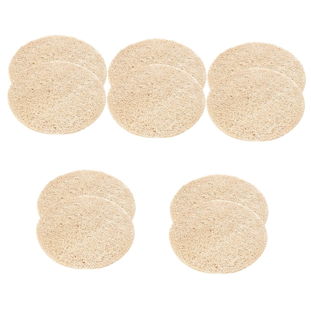 Alipis 10pièces sous-Verres Loofah Design Anti-dérapants Sets De Tapis De Tasse Ronds Isolés Et Résistants Chaleur Parfaits pour Maison Le Bureau Restaurants