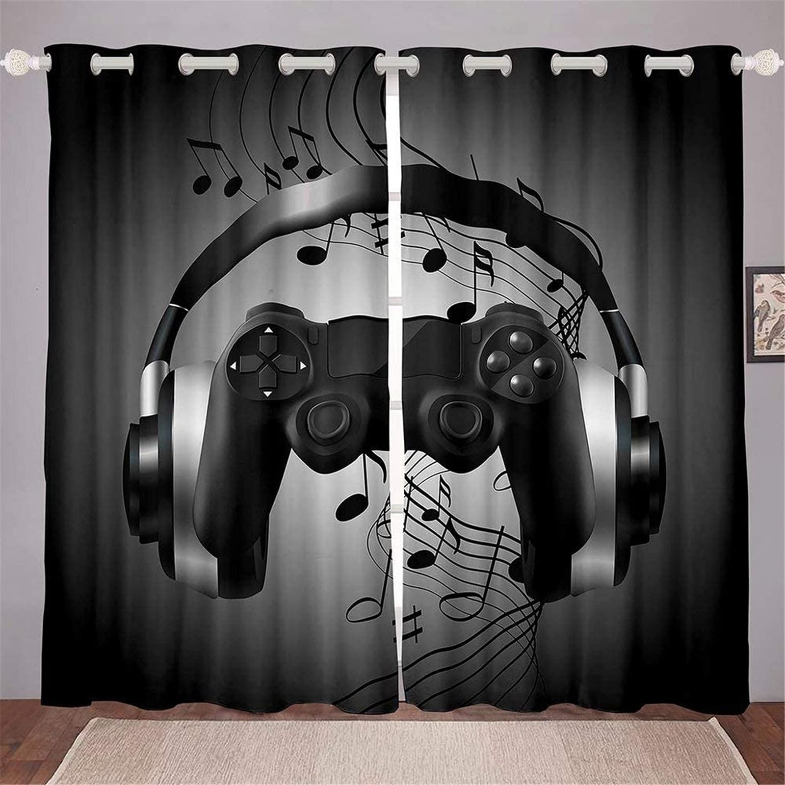Rideau occultant pour jeux - Rideau pour chambre d'enfant en tissu imperméable, avec œillets en haut - 100% polyester (100×140(LxH), 17)