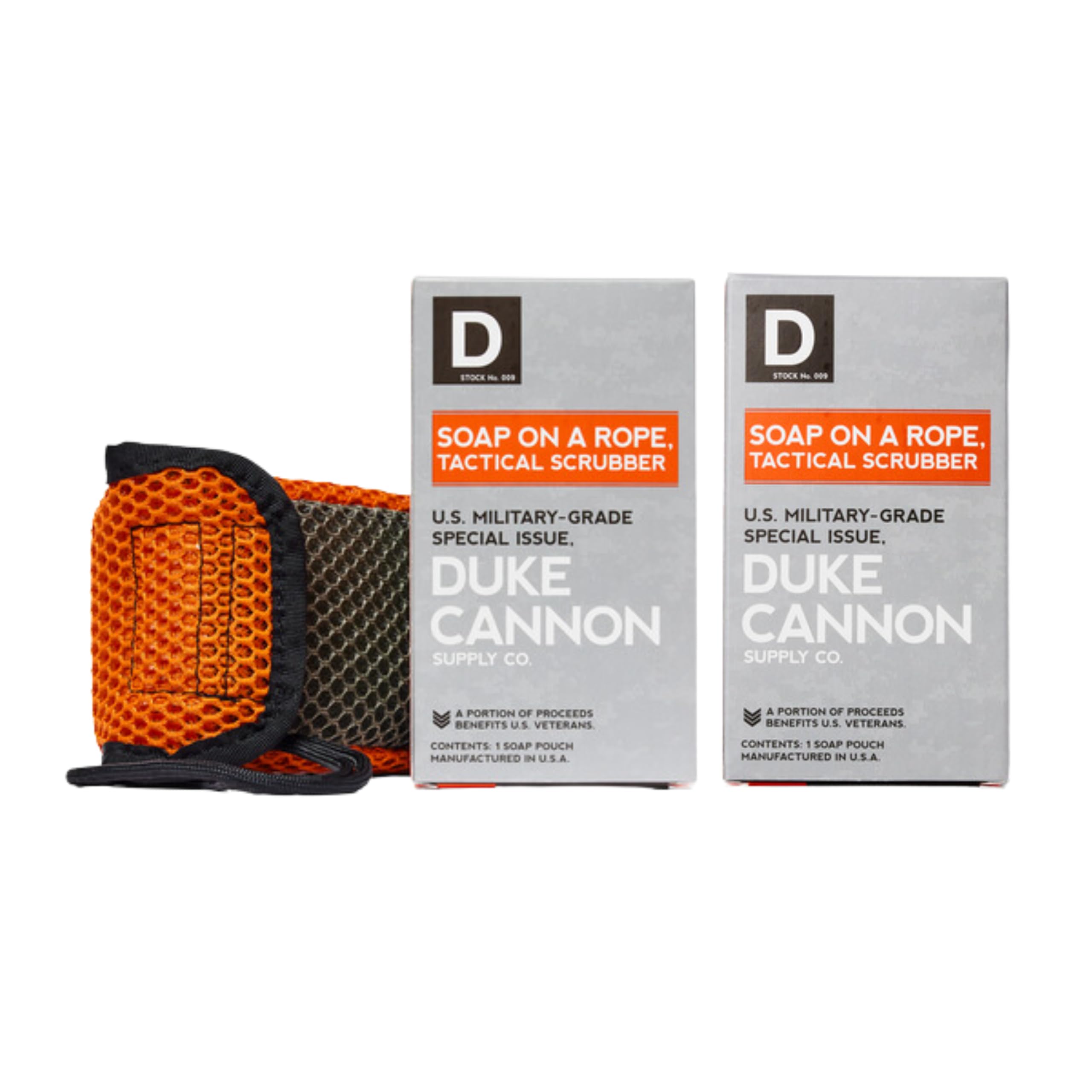 Duke Cannon Supply Co. Tactical Scrubber | U.S. Military-Grade Soap Pouch | Dual-Mesh Design for Hands & Feet | 550 Mil-Spec Paracord | Durable and