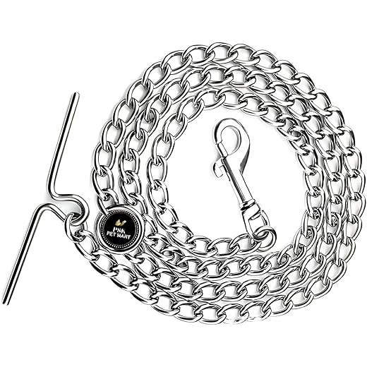 Dog Chain Silver Grind Heavy Duty 60 Inch