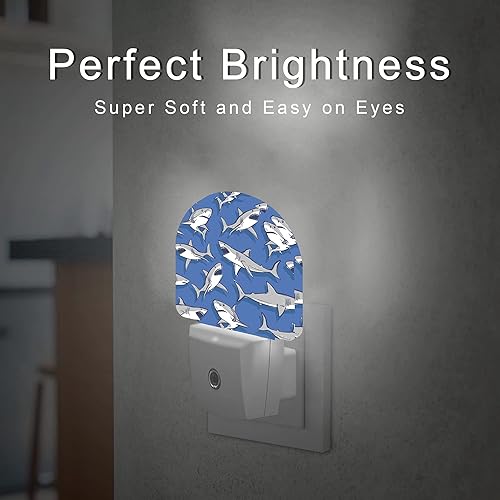 Miniatura 3 de AOWULA Luz nocturna de tiburón, luces nocturnas enchufables en la decoración de pared para escaleras, pasillos, cocina, luces nocturnas con sensor