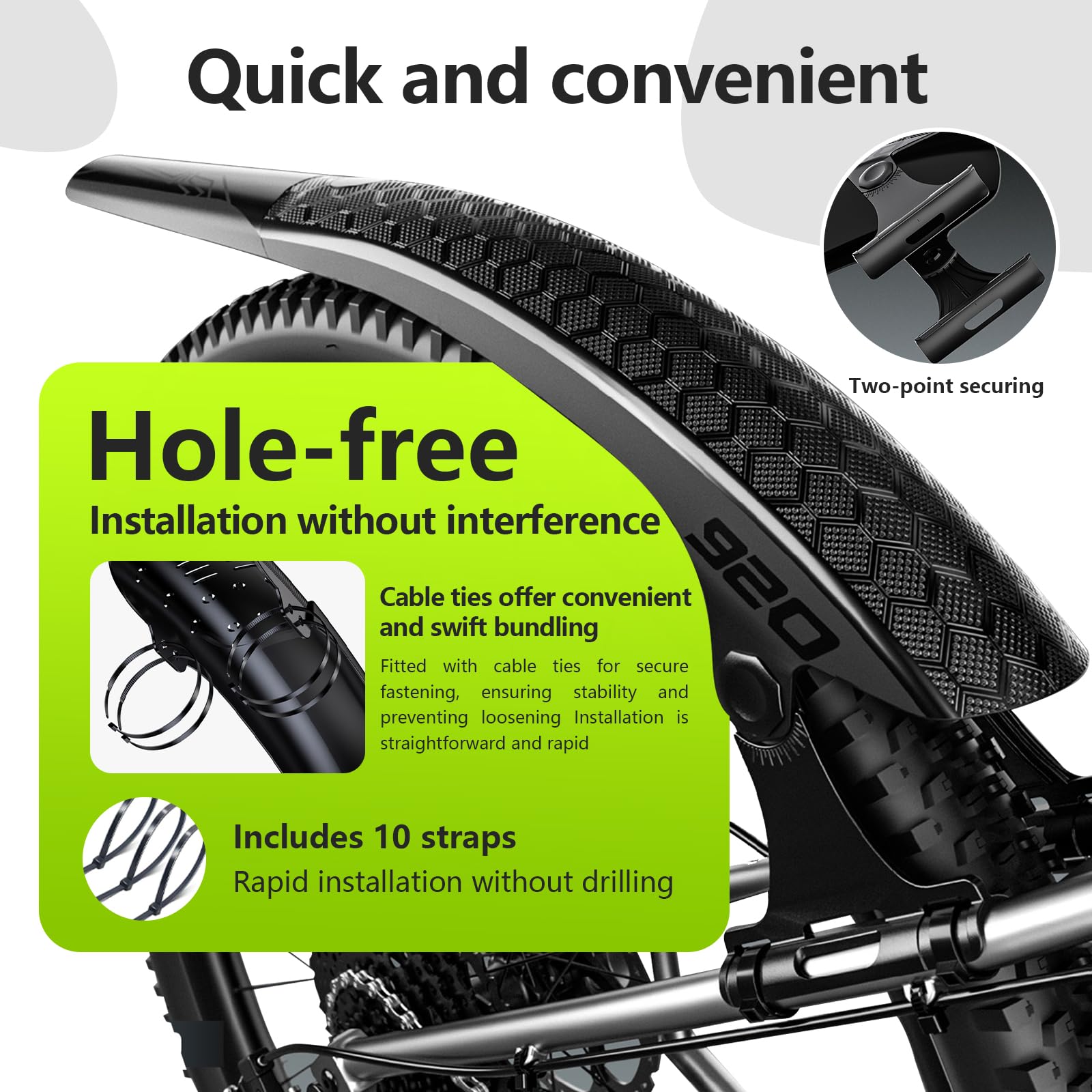 auvstar Parafango Bici,Parafanghi Bici Anteriore e Posteriore,Regolabile Parafango Universale per Bicicletta,Adatto per Mountain Bike/Biciclette da Strada/MTB,Adatto per Ruote da 26/27.5/29 Pollici