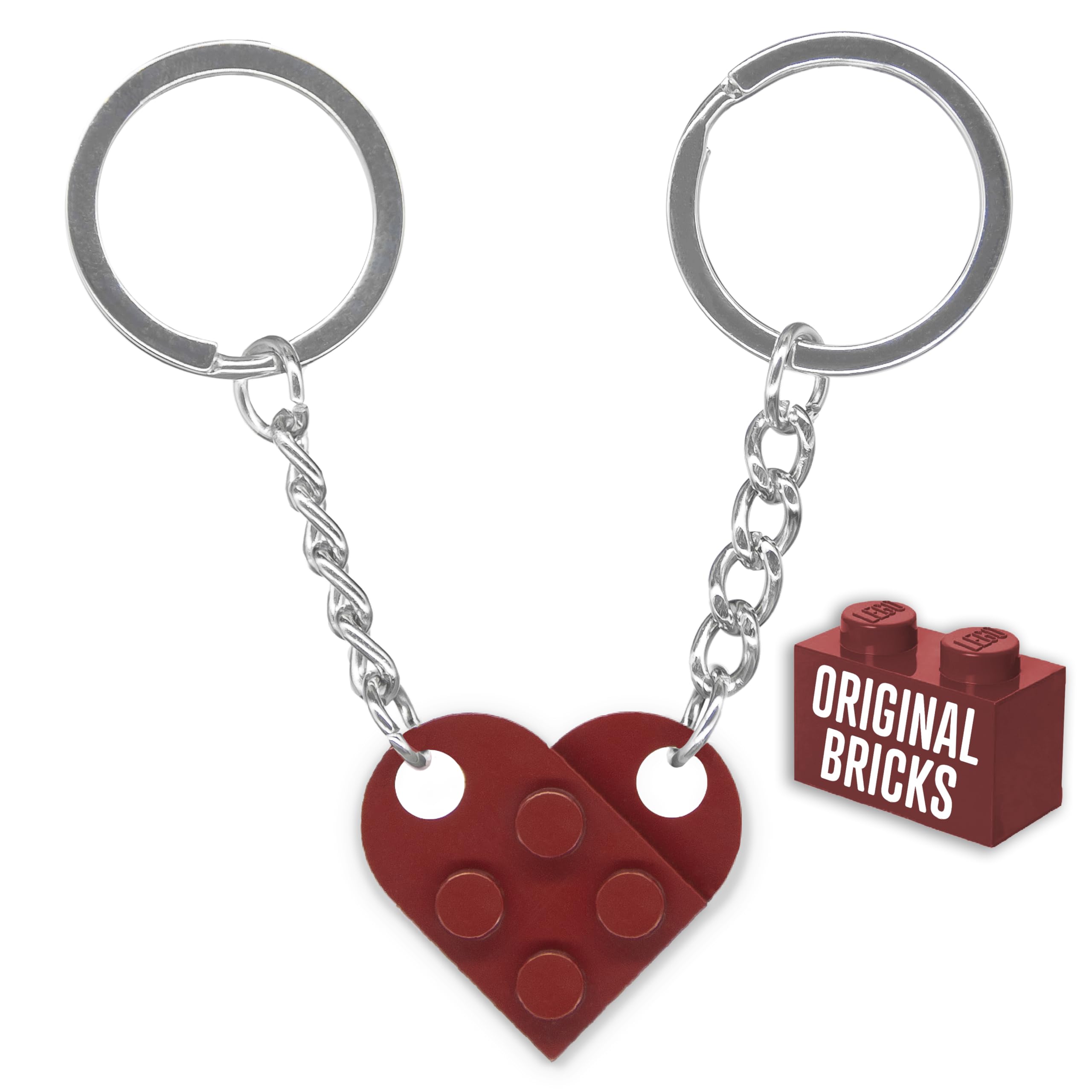Genérico LegoLove Llaveros Para Parejas Originales | Ladrillos Auténticos | Inauguración Casa Nueva | Bricks de Construcción originales | Idea San Valentin Aniversario Coche Puzzle