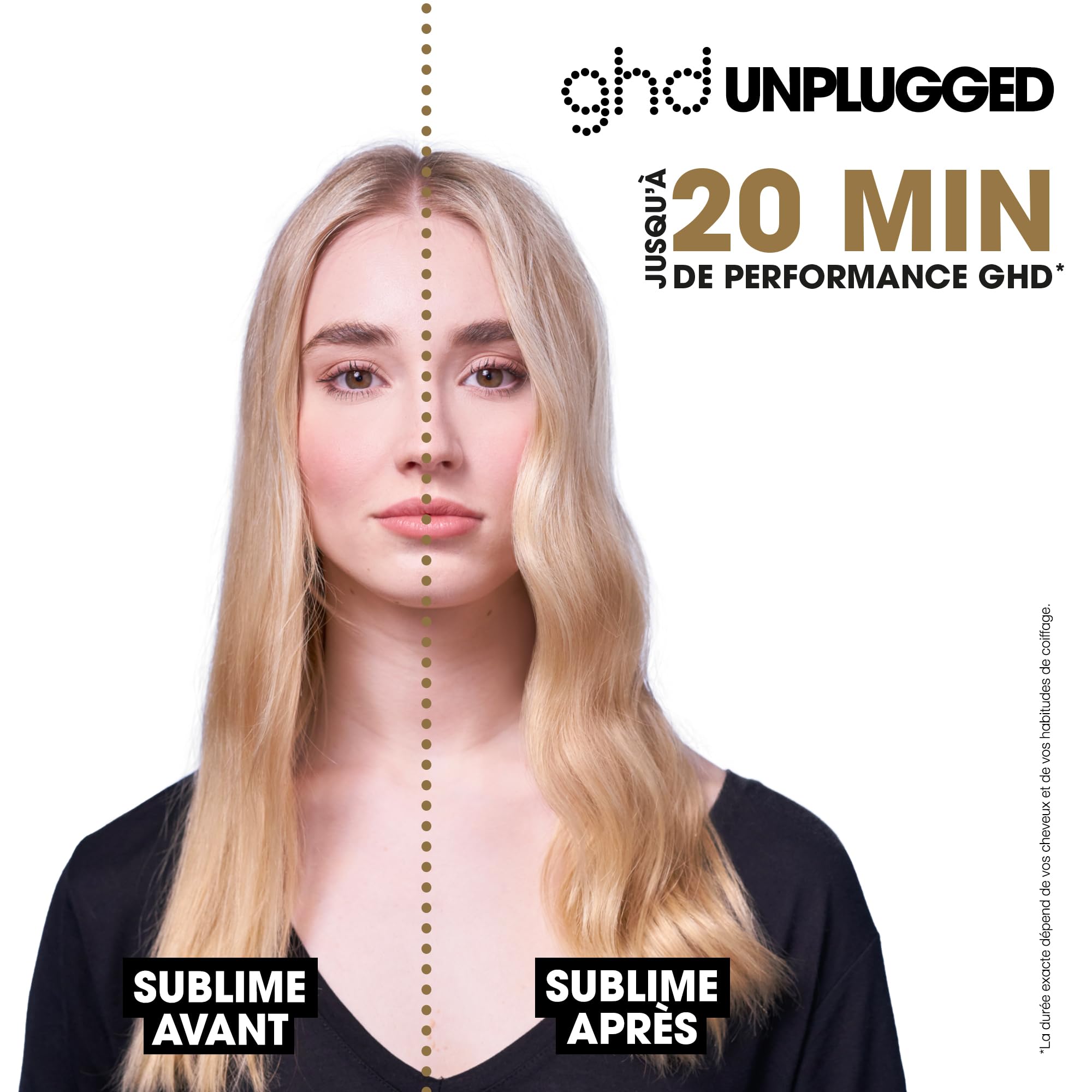 ghd - Lisseur cheveux ghd unplugged - Fer à lisser professionnel sans fil - Idéal pour retouches coiffures n'importe où. Cheveux 65% plus brillants. Sans chaleur extrême. Tous types cheveux