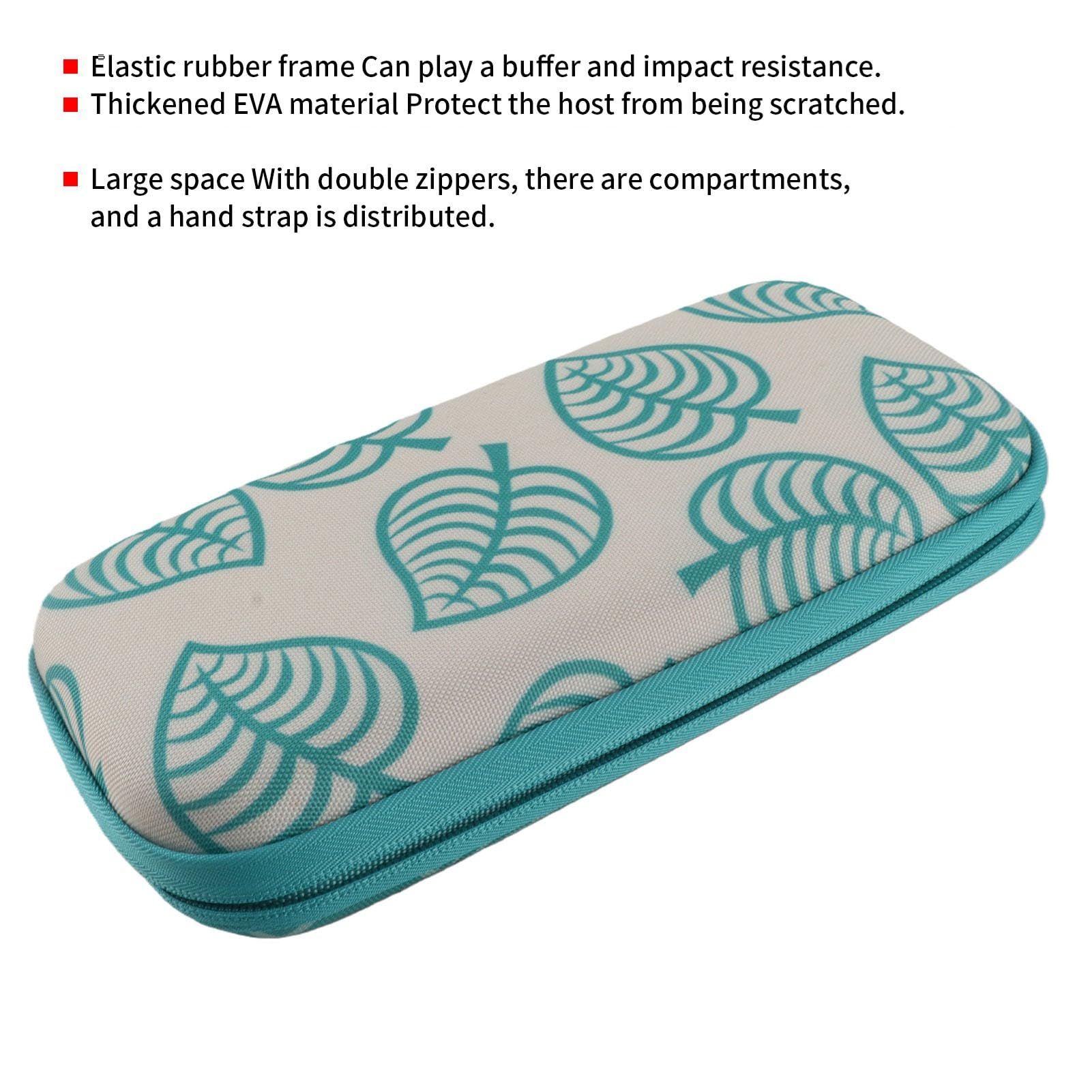 PUSOKEI Bolsa Protectora de Almacenamiento para Consola de Juegos, Funda Protectora Estuche de Almacenamiento para Animal Crossing ing Verde + White