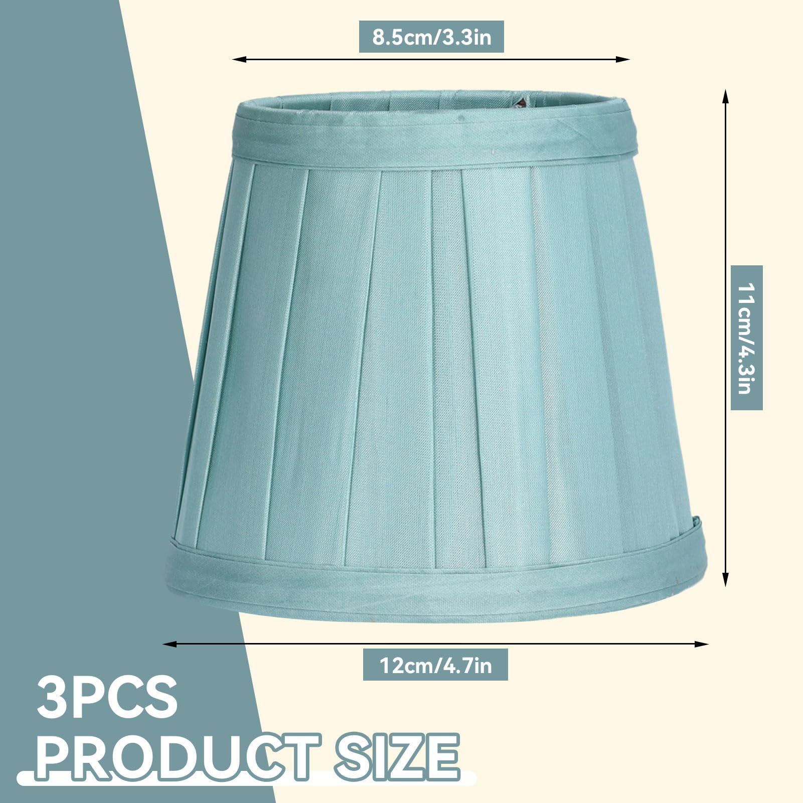 3Pcs Lampshades Fabric Lampshade,Drum Light Shade,Small Clip on Light Shade for E14 Chandelier Upright Floor Light and Table Wall Lamp 4.7x4.3x3.3in - Image 4